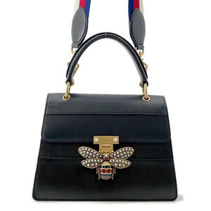 Gucci Queen Margaret Leather Handbag Shoulder Bag Black